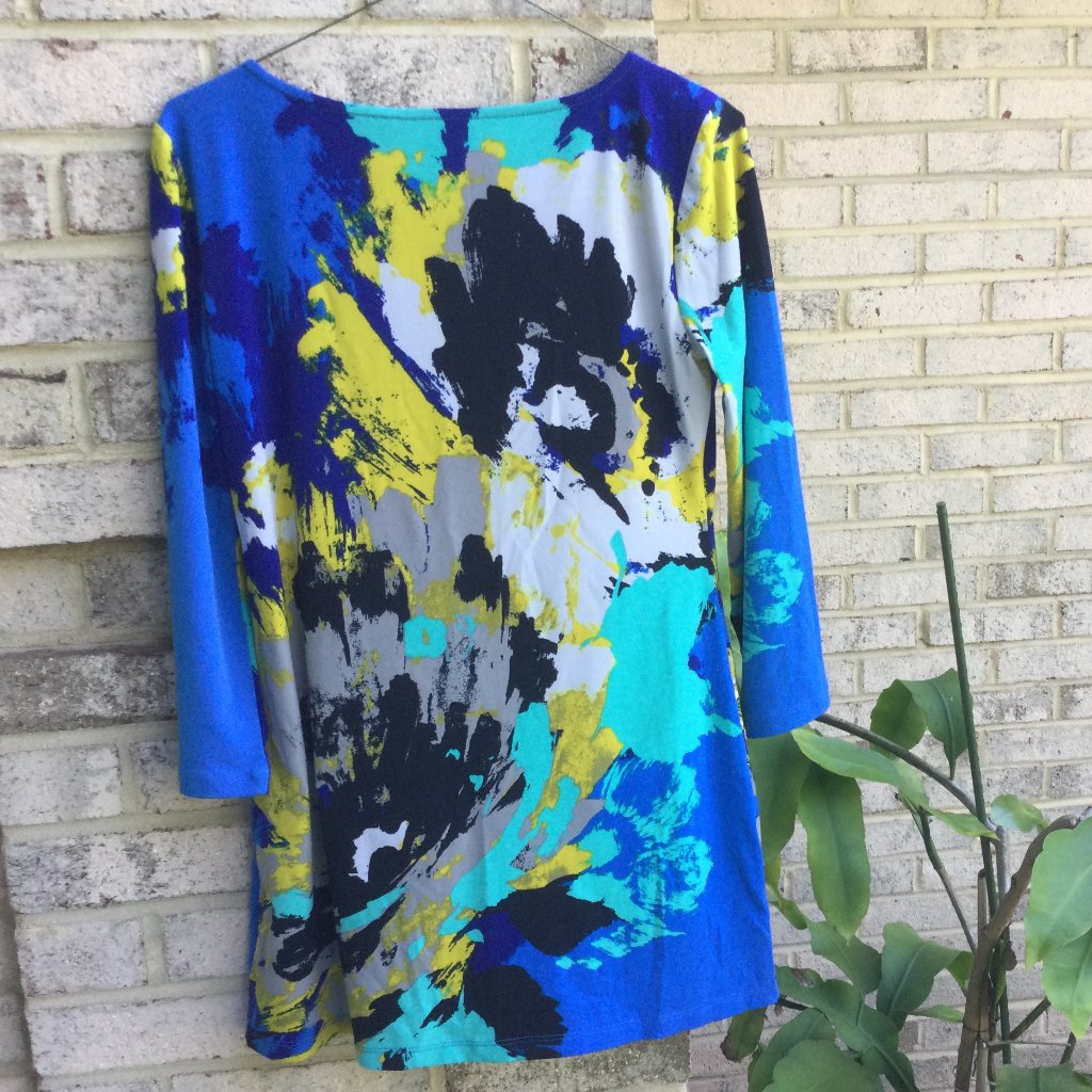Style&Co Round Neck Floral Front Tunic